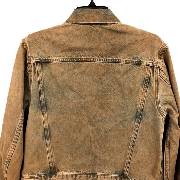 RE/DONE Women's Sandbar Fit Trucker Jacket Small Brown Long Sleeve Collared NWOT - Picture 5 of 7